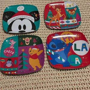 Disney Christmas Character Plate Collection - Red, Green, Purple Mickey Mouse